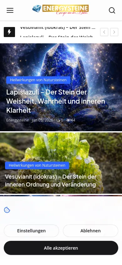 Mobile view of energysteine.com